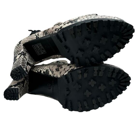 New ALLSAINTS Micaela Suede Lace-Up Boots Size 37 Open Toe Snake Skin - Picture 7 of 9